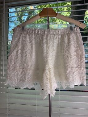 Ella Moss Cream Lace-Trim Skort Shorts
